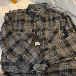 Boys flannel shirt NWT plaid grey and black print